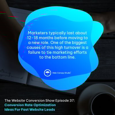 Marketers typically last about 12-18 months before moving to a new role. One of the biggest causes of this high turnover is a failure to tie marketing efforts to the bottom line. Podcast Episode 37