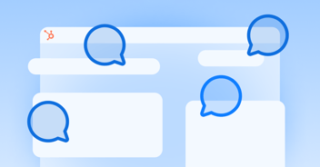 HubSpot logo with speech marks, symbolizing people asking questions about HubSpot